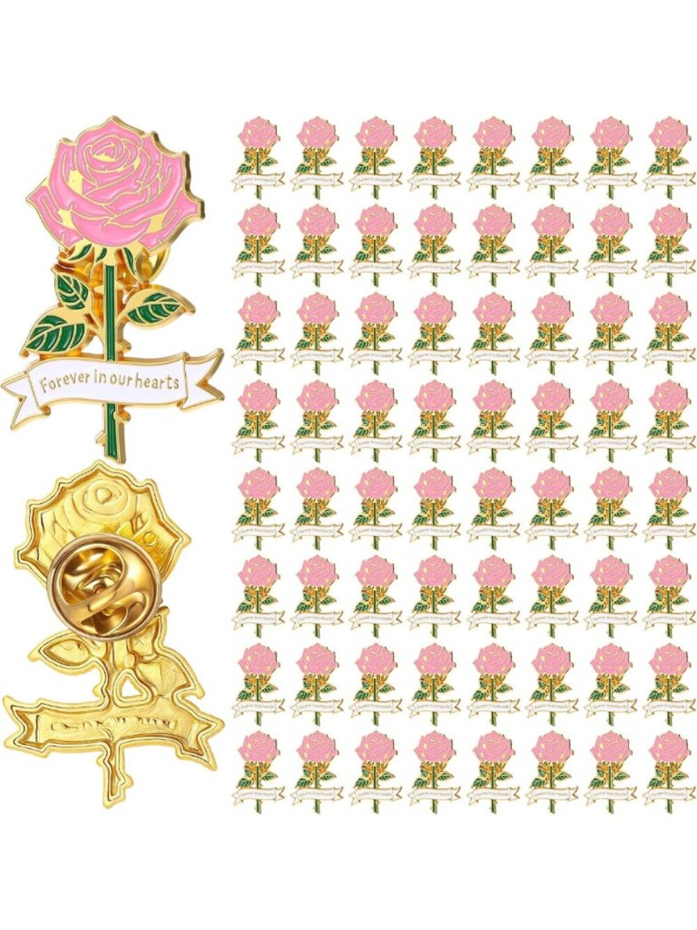 Elegant Memorial Rose Pin - Thoughtful Funeral Favors for Guests, Remembrance